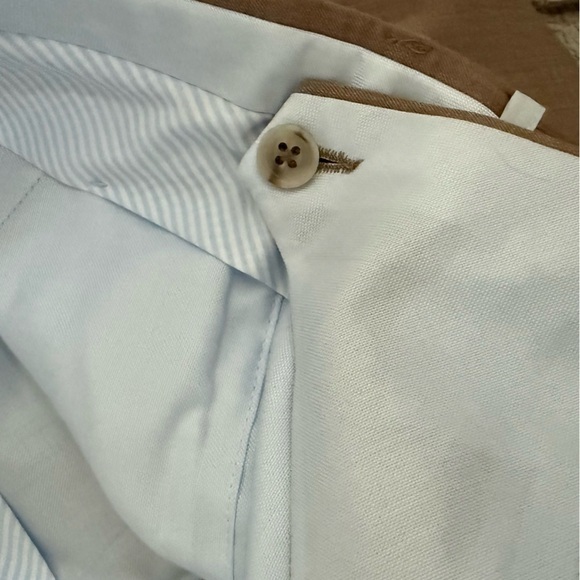 NEW 6 East 36 Loro Piana Tan 100% Extrafine Merino Wool Flat Front Dress Pants - Picture 10 of 12